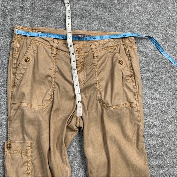 Level 99 Pants Women 27 Husk Linen Tencel Blend Dayla Cargo Pockets Utility - Picture 7 of 14